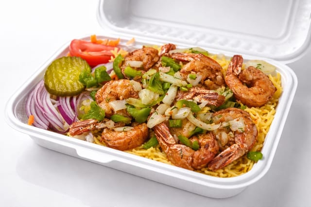 Shrimp Over Rice.